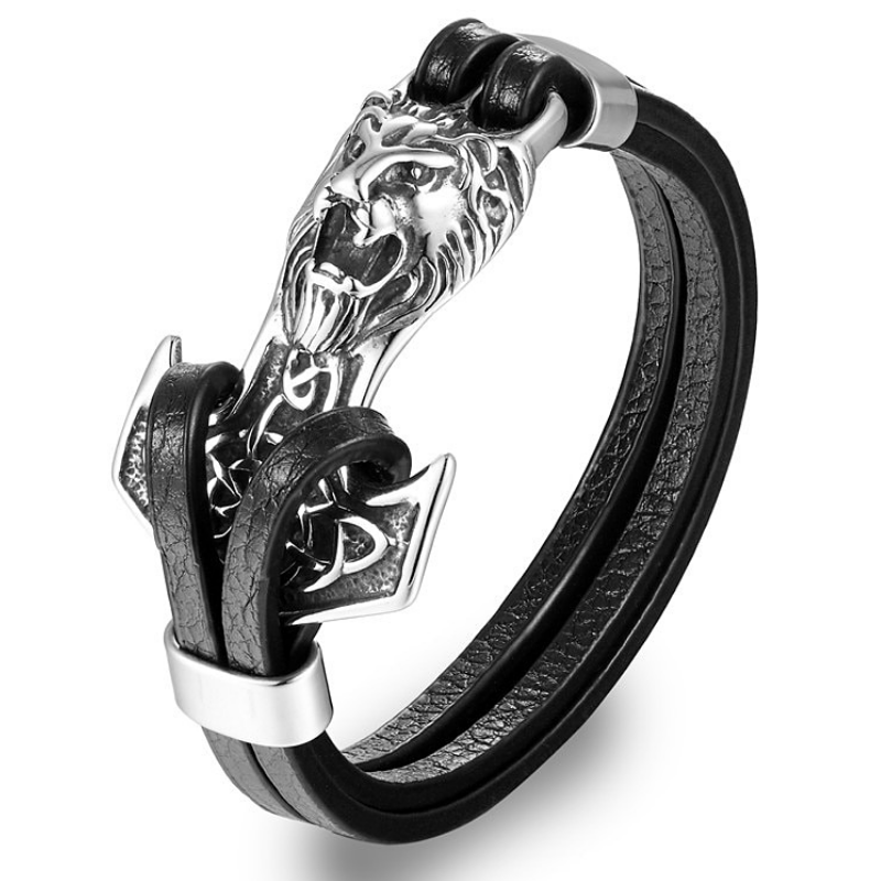 Bracelet Homme Lion Argent