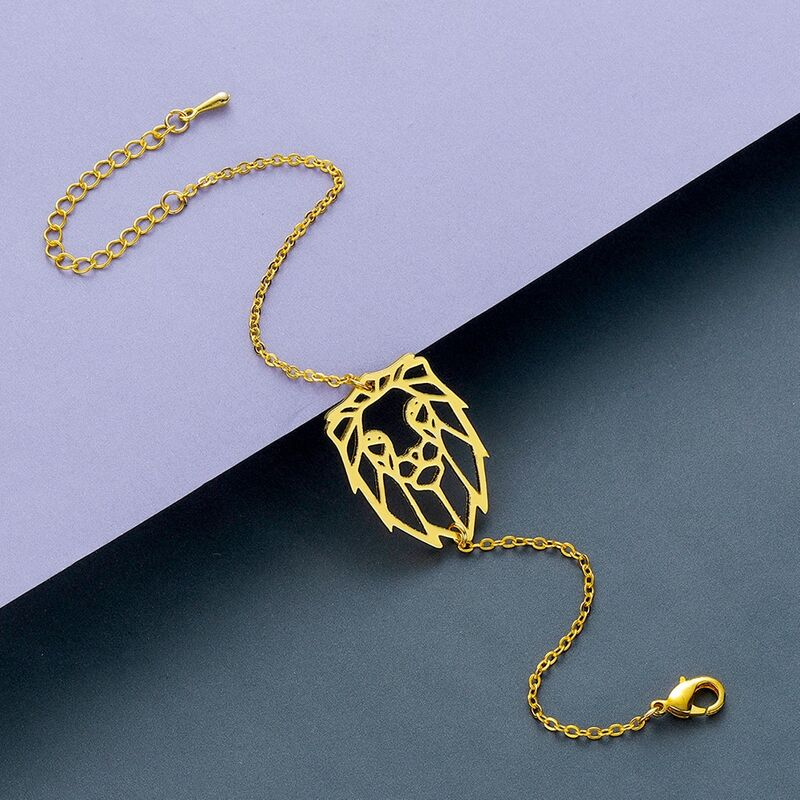 Bracelet Tête de Lion Dorée