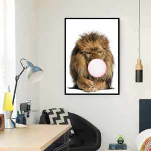 Cadre d'une toile lion imprimée.