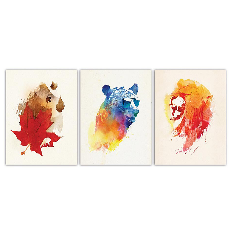 Toile imprimée animaux.