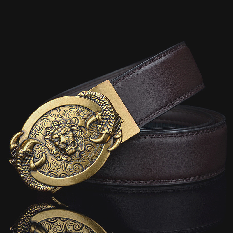 Ceinture lion marron.