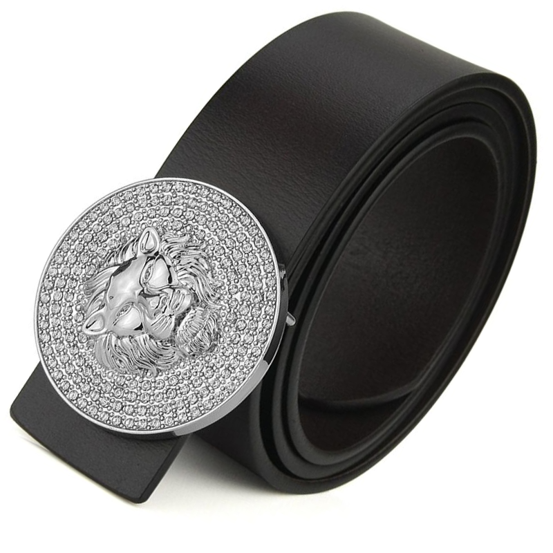 Ceinture tête de lion argent.