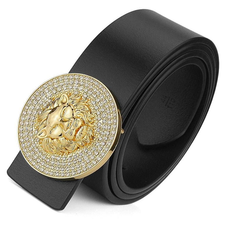 Ceinture tête de lion or.