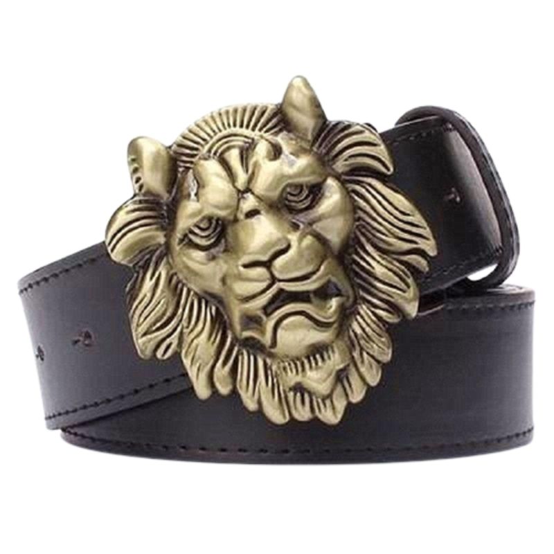 ceinture tête de lion noire