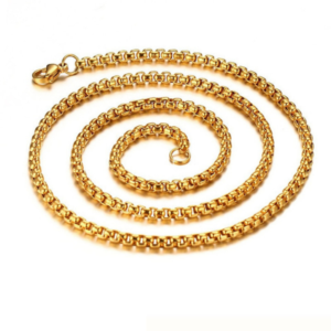 Chaine en or avec pendentif tete de lion pour homme.
