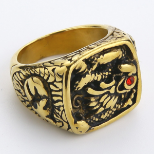 Chevalière Homme Lion Dragon