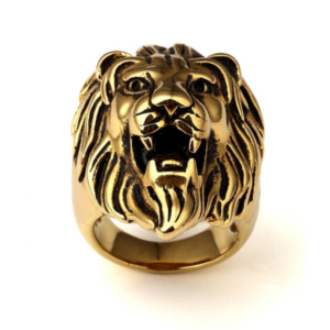 Bague en plaqué Or Tête de Lion