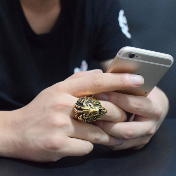 Bague gitan en Or Tête de Lion