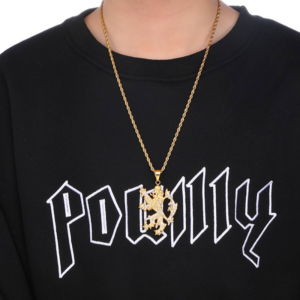 Pendentif lion or jaune.