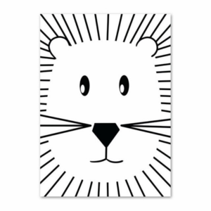 Poster lion noir et blanc.