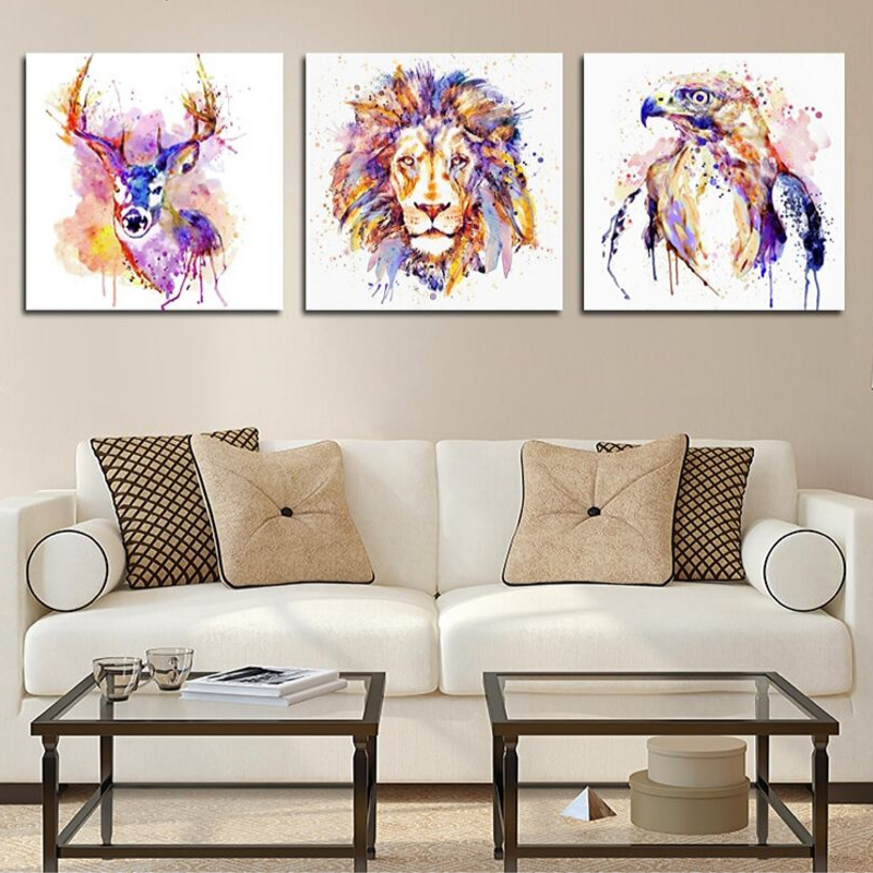 Toile peinture lion.