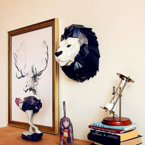 Tête de lion pour décoration intérieur.