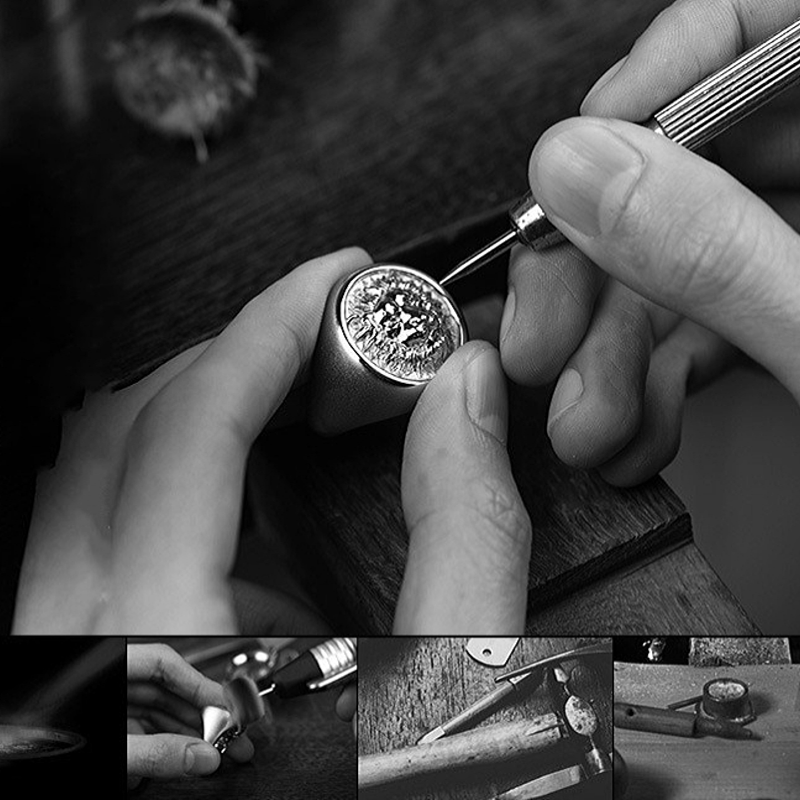 Chevalière Tête de Lion en Argent