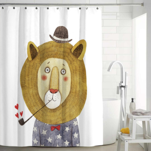 Rideau de baignoire lion.