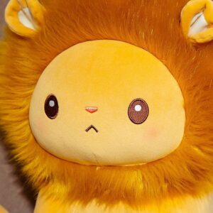 Doudou lion orange tête.