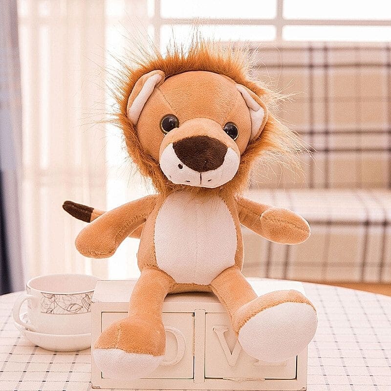 Doudou lion bébé crinière.