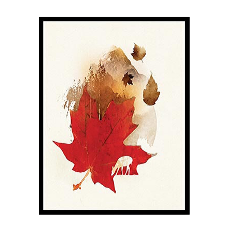 Feuille automne encadrée.