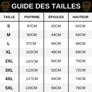 Guide des tailles T-Shit Lion Violet