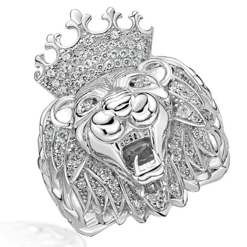 Bague Femme Lion Blanc
