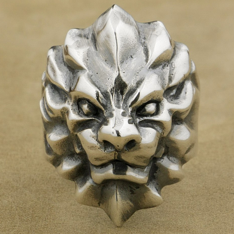 Bague en Argent Homme avec Lion Solaire