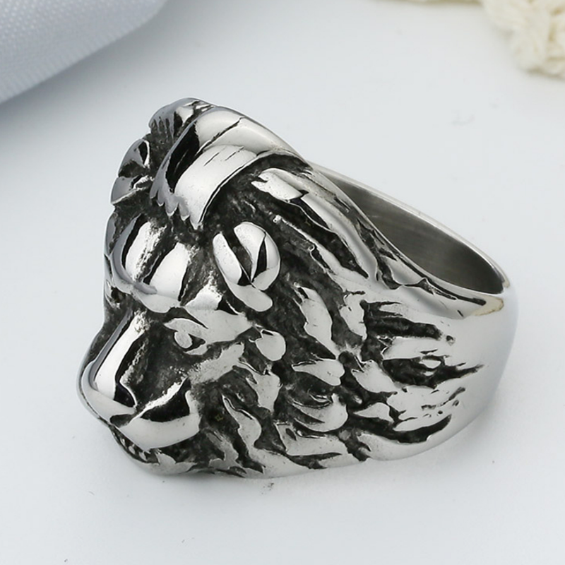 Chevalière Bague Homme Tête de Lion