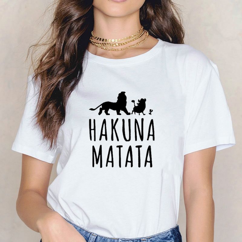 T-Shirt Roi Lion Femme Blanc photo