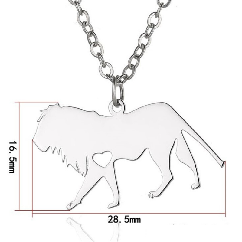 Collier argent lion.