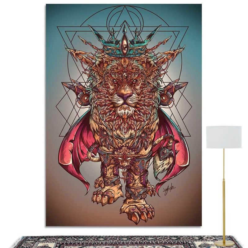 Lion nature sur toile pour décoration d'intérieur