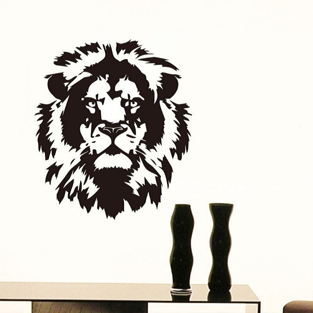 Sticker tête de lion déco.