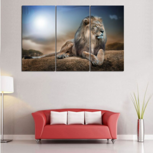 Cadre lion en couleurs.