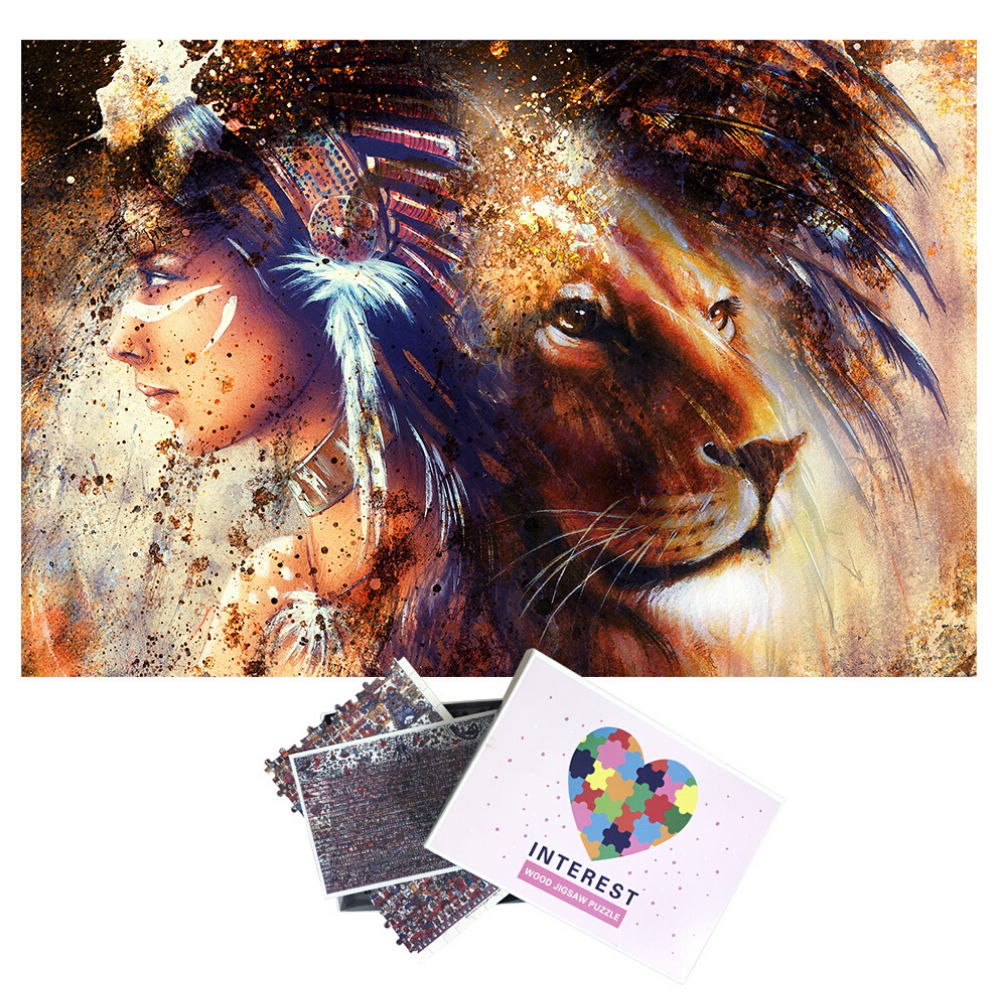 Puzzle lion et princesse.