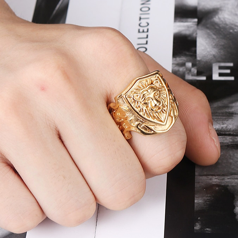 Bague Tête de Lion Or pour Homme