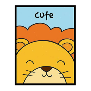Cadre lion enfant.