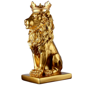 Statue Lion Déco Or