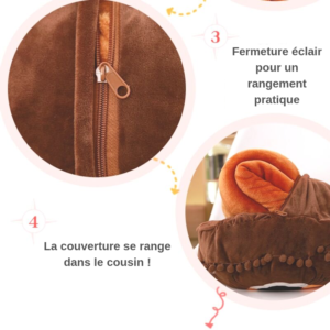 Fermeture peluche lion couverture