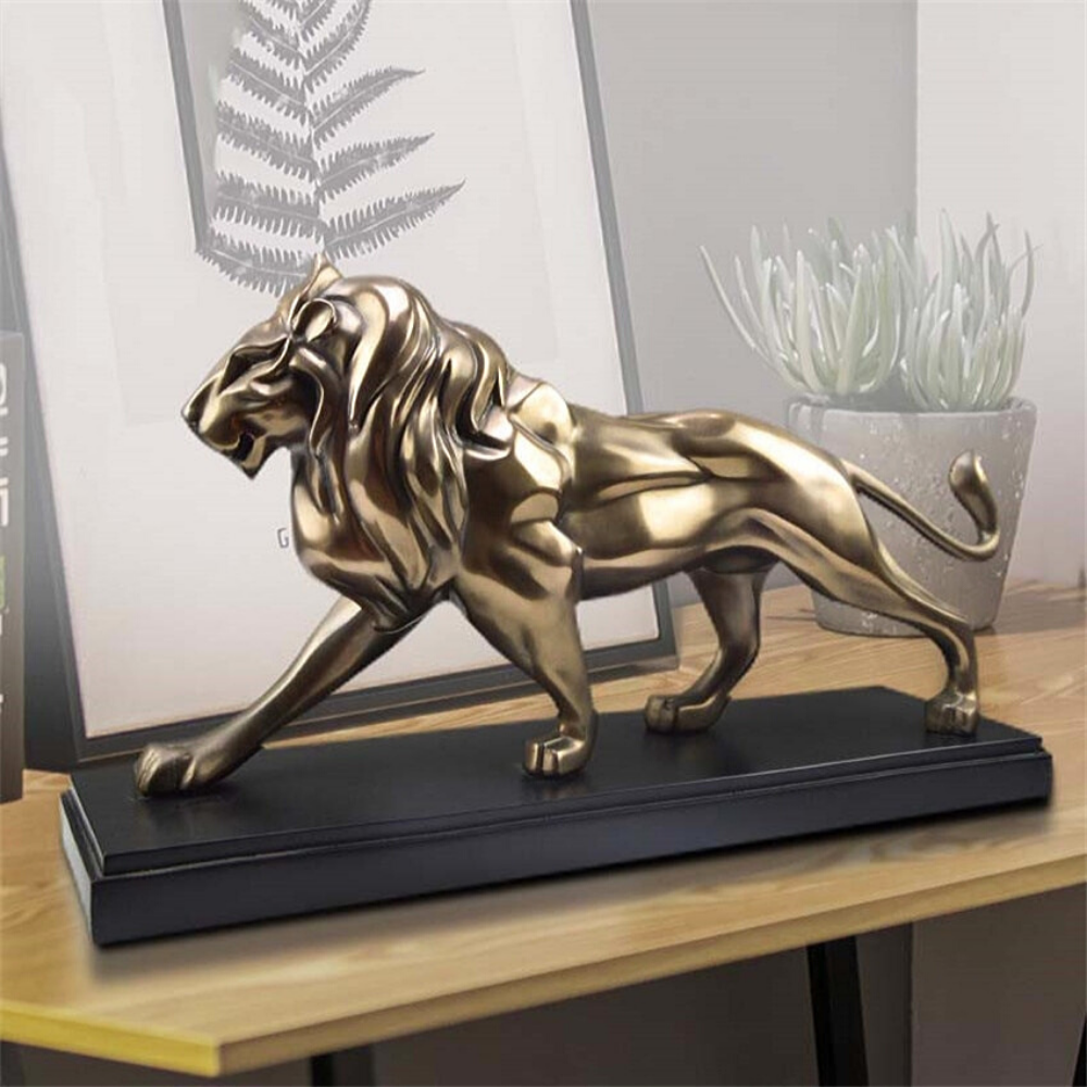 Statue lion en décoration.