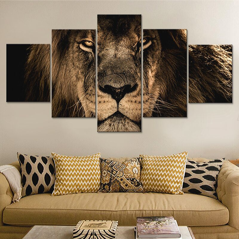 Tableau lion couleur.