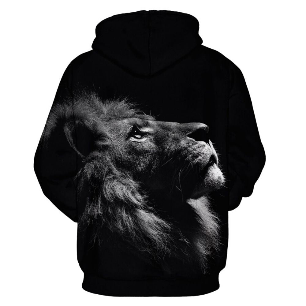 Sweat Lion Noir et Blanc dos