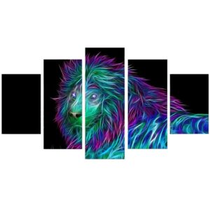 Tableau Lion Géométrique Couleur décorer son salon