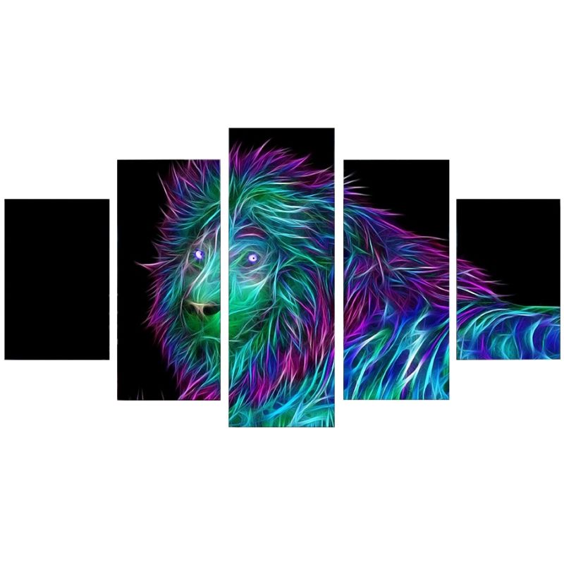 Tableau Lion Géométrique Couleur décorer son salon