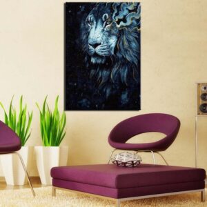 Tableau Lion Noir décoration d'intérieur de rêves