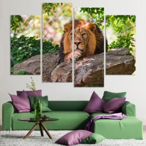 Tableau Lion État toile pour déco naturelle