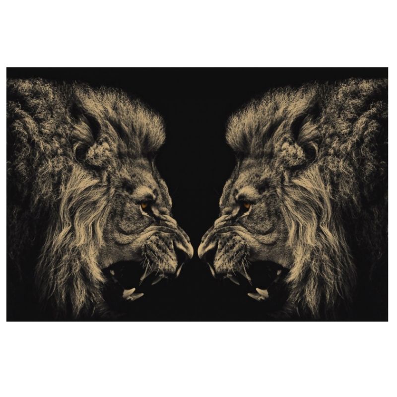 zoom Tableau Lions Rugissants