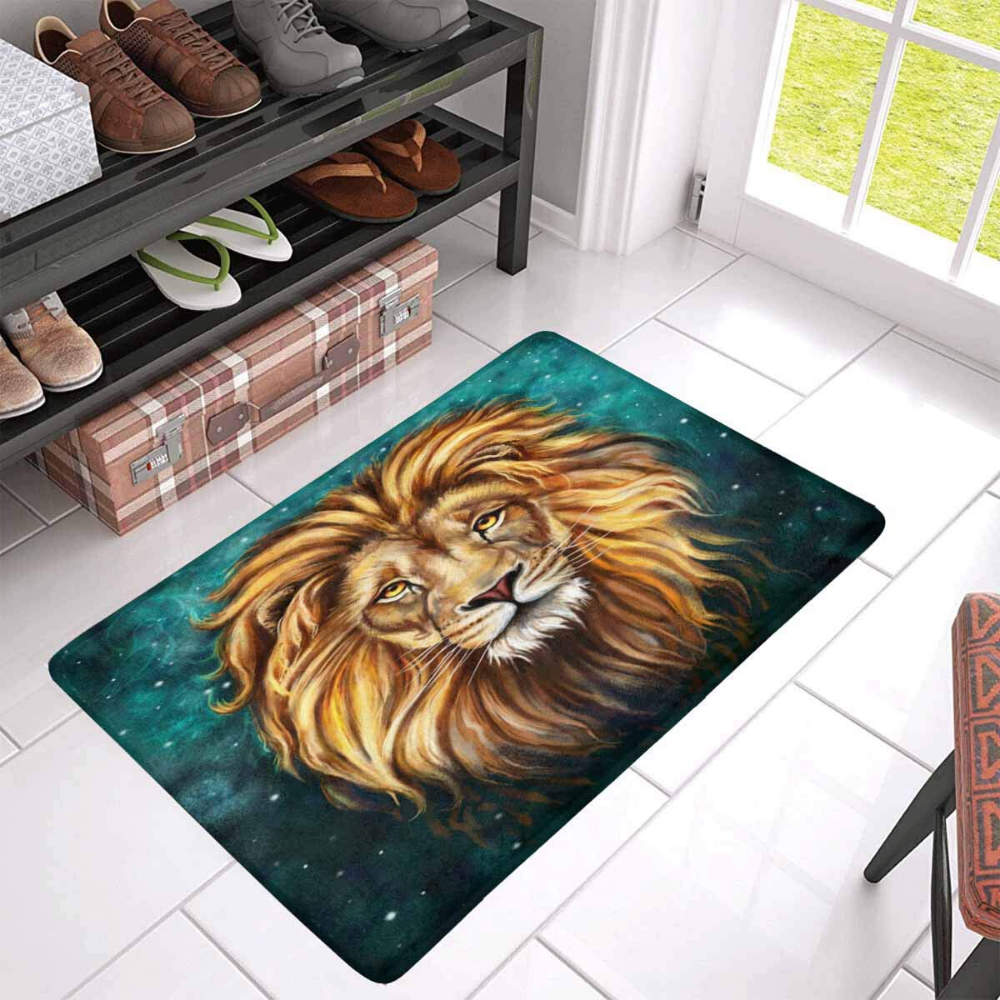 Tapis lion multicolore