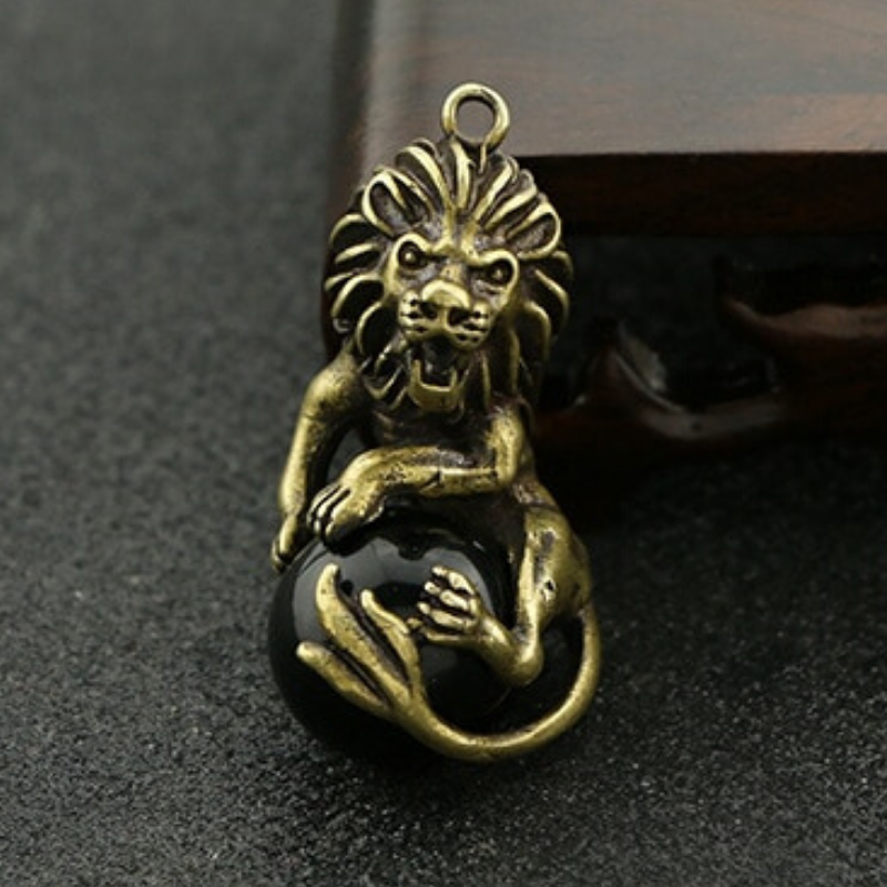 Lion Laiton Porte Clés face