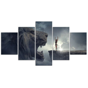 Tableau Lion Indécence photo déco dieu
