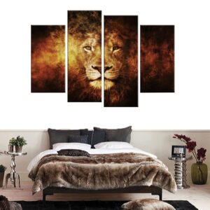 Tableau Lion Design Feu Dessin de lion