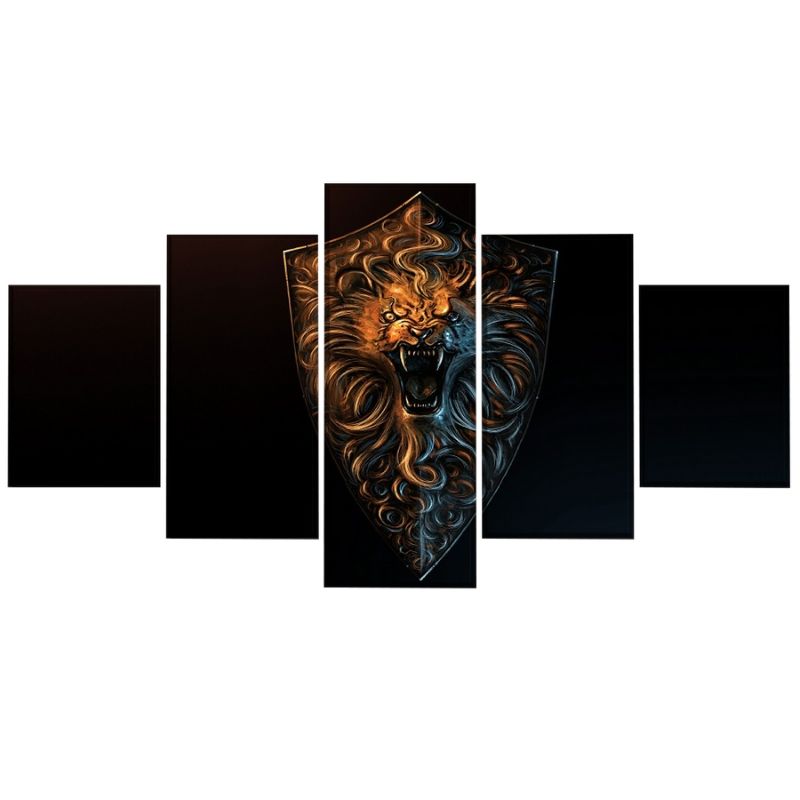 Tableau Lion Emblème photo bouclier llion