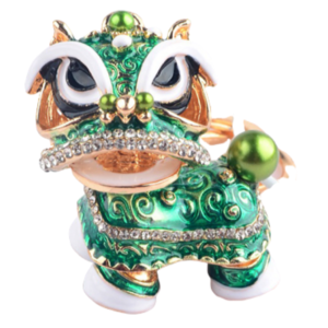 Porte Clés Lion Chinois Vert