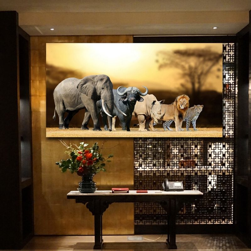 Tableau Lion Vie Sauvage photo animaux sauvages